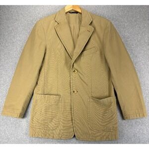 Marks &‎ Spencer Tan Cotton Blazer Mens Small 37" Chest Patch Pocket Sport Coat